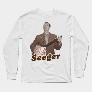 Pete Seeger ))(( Retro Folk Americana Tribute Long Sleeve T-Shirt